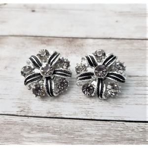 Vintage Elizabeth Morrey Clip On Earrings - Stunning Silver Tone Statement